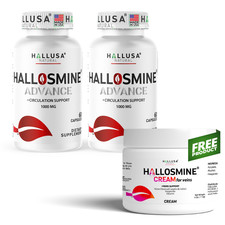 Hallusa Natural Hallosmine Advance 1000mg Diosmin 120 ct  FREE Leg Cream 4 oz