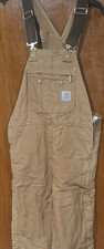 Carhartt R41-BRN Brown Insulated Work Bib Overalls 34x30 Men Ro90
