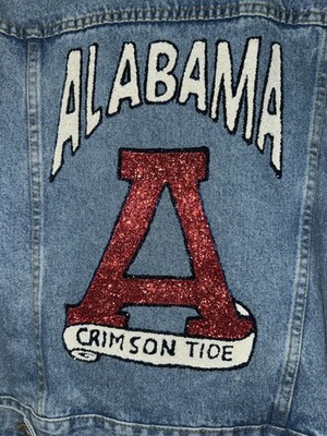 Alabama Crimson Tide Custom Spirit Denim Jacket Women s Size Medium 
