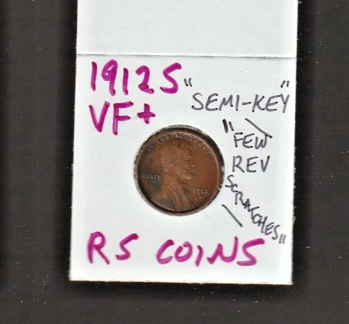 1912 S   VERY FINE   LINCOLN CENT   VERY FINE  1912S /  RS COINS #31N  FREE SHIP