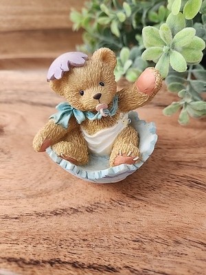 Cherished Teddies 103802 Bunny ''Just In Time For Spring'' Baby Bear In Egg Easter