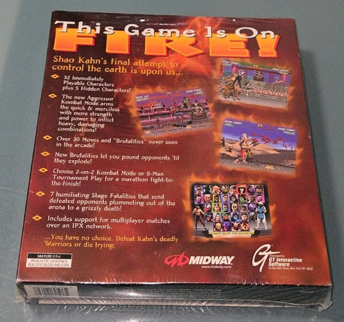 New FACTORY SEALED Mortal Kombat Trilogy VGA 1997 Windows PC BIG BOX Ultra Rare! - Picture 6 of 6