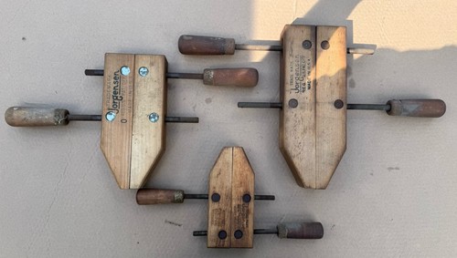 3 Jorgensen Vintage 10 8 & 6 Zoll verstellbare Schraube Holzklemmen Made in USA