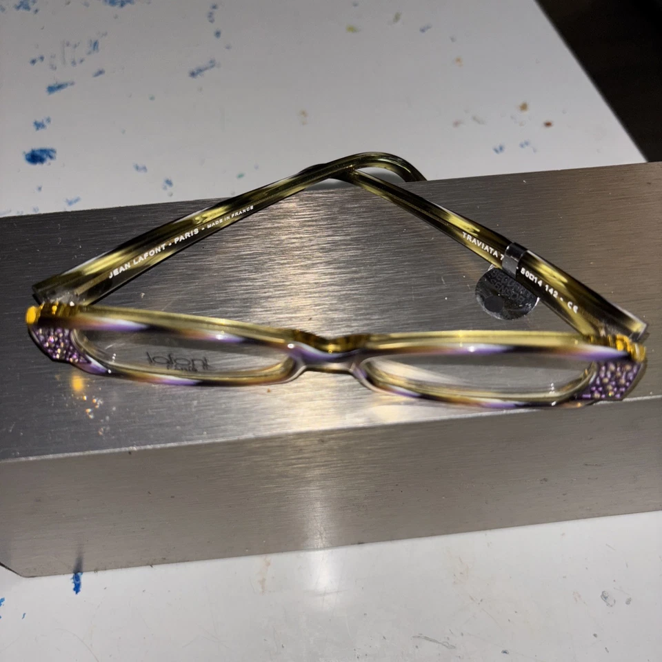 NUEVOS MONTURAS GAFAS JEAN LAFONT SOLO TRAVIATA 59/14/142 MORADO Y MARRÓN Foto 2 de 2