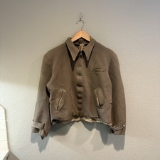 VTG 50s H Bar C Ranchwear Gabardine Buckle Back Jacket Size Small Made In USA