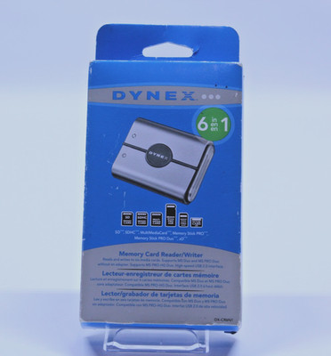 Dynex DX-CR6N1 6-in-1 Memory Card Reader / Writer New In Open Box