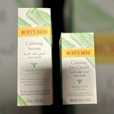 Burt  s Bees Calming Serum  Calming Eye Cream W/ Aloe  Rice Milk NIB
