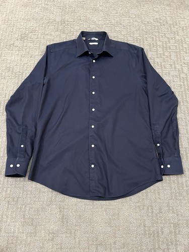 Suitsupply Traveller Dress Shirt Mens 16.5 42 Blue Slim Fit Button Up Business