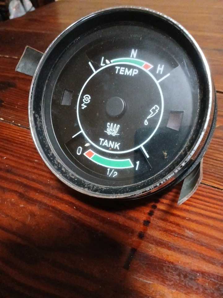 Relógio de combustível SAAB 96/99 1969 a 1975 Vdo medidores temperatura soneto - Imagem 3 de 4