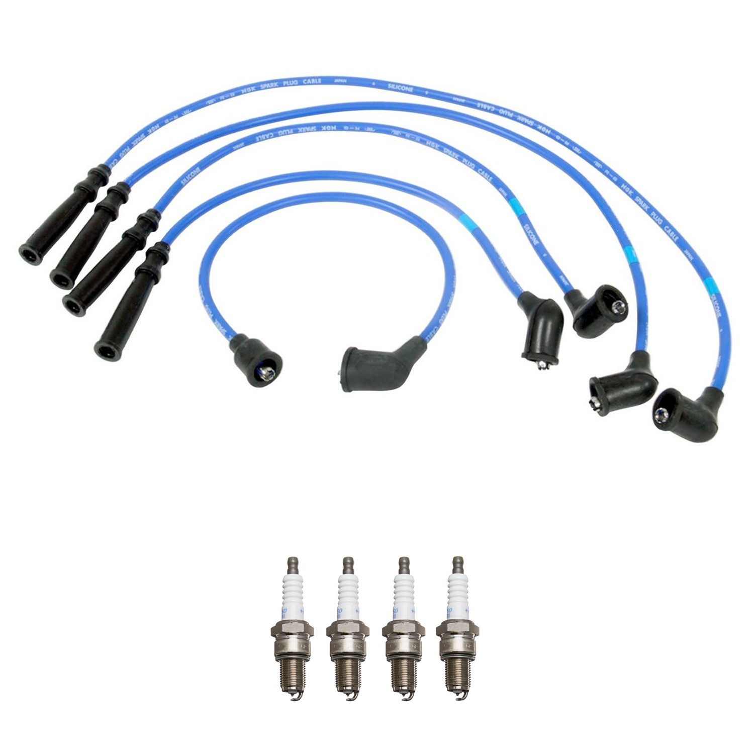 NGK Wire Set  Denso 4 Double Platinum Spark Plugs Kit for Nissan Sentra 1.6L L4