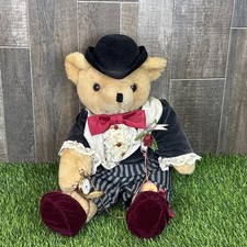 Victorian Elegance Teddy Bear w/ Geneva Pocket Watch NOS Handmade Vintage