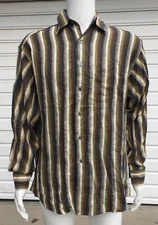 Paul Smith Button-Up Stripe Shirt 100% Linen Long Sleeve sz S Made in Ireland
