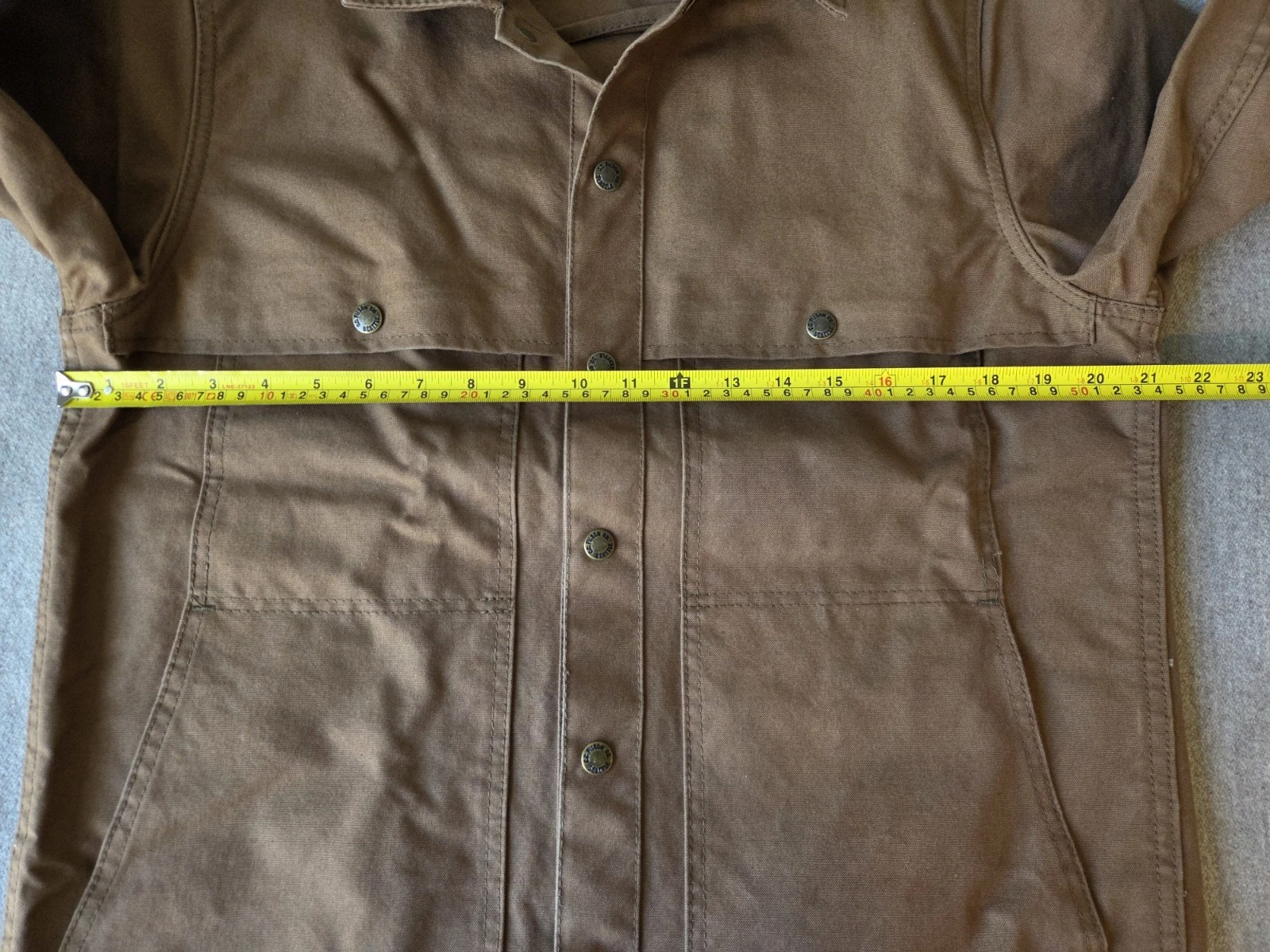 Filson Dry Tin Cloth Jac-Shirt | Small | Made in USA | Sepia | Discontinued image 12