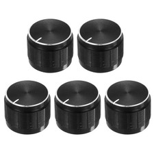 5pcs Potentiometer Knob Knurled Shaft Black 6mm Rotary Knob 17x13mm