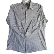 Ferrell Reed USA Made Dobbs Cloth Striped Button-Up Dress Shirt 16.5 34