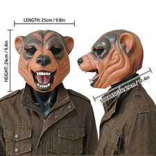 Realistic Miami Bear Mask Comfortable Latex Animal Helmet Halloween Headwear Pro