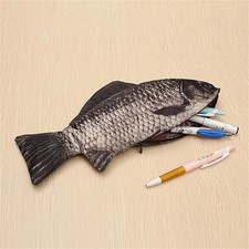 Fish Pencil Case Realistic Carp Design Zipper Storage Bag Novelty School Supplie