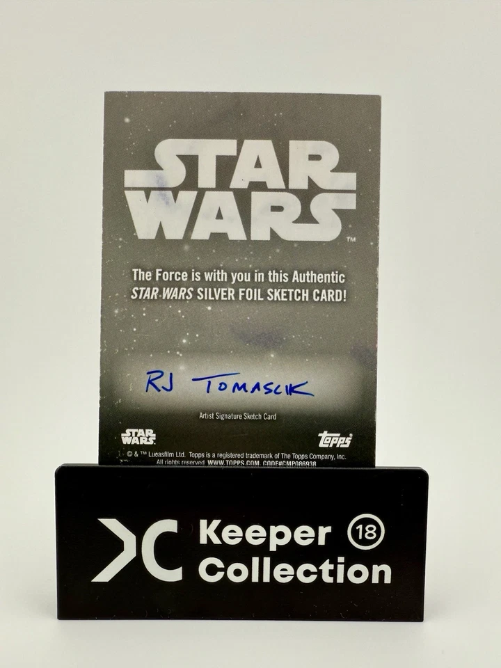 2024 Topps Chrome Star Wars Galaxy Silver Foil Sketch of Kylo & Finn Battle - Image 3 of 3