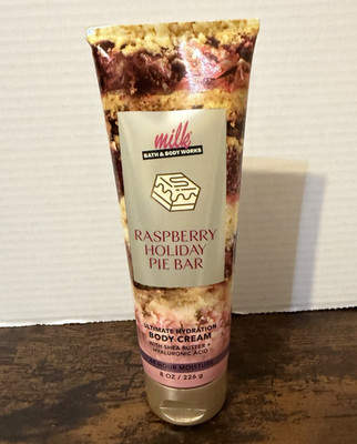 Bath & Body Works Milk Bar Raspberry Holiday Pie Bar Body Cream Sugar Almond New