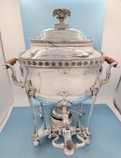 Victorian Antique Sheffield Silver Plate Tea Urn Samovar Hot Water Urn