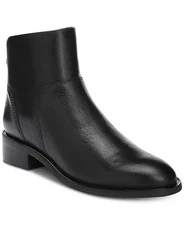 Brady Black Leather Franco Sarto Ankle Boots