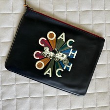 Coach Black Tablet Case/Pouch with Colorful Logo
