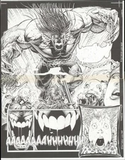 DALE KEOWN ART PITT #1 ORIGINAL PRODUCTION ART PAGE DBL SPLASH FULL BLEED COMICS