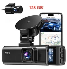 REDTIGER F7NP Smart Dash Camera Front&Rear 4K Built-In WiFi & GPS w/128GB Gift