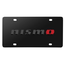 Nissan Nismo 3d Dark Gray Logo On Black Stainless Steel License Plate