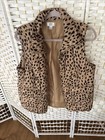 Crown & Ivy Quilted Puffer Leopard Print Vest sz L — photo 1