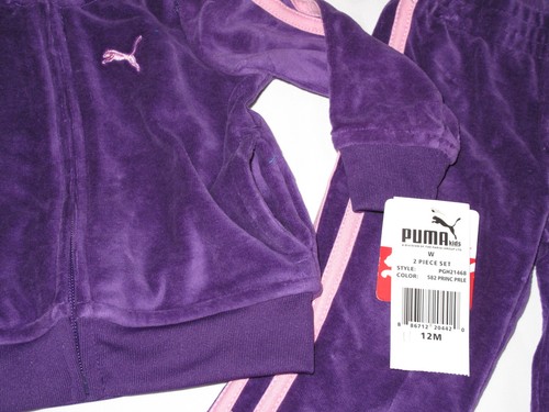 NWT PUMA 2pc long sleeve jacket GIRL size 12M purple - Picture 5 of 8