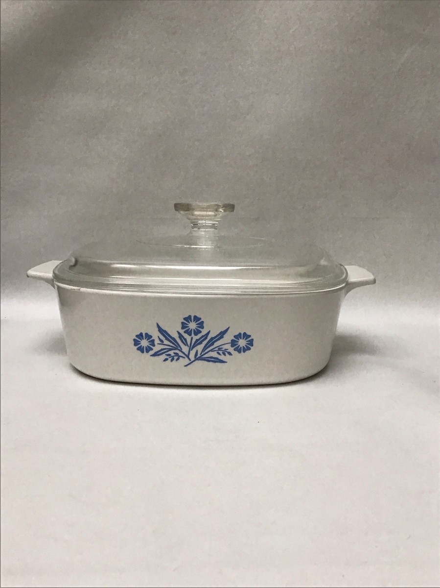 Corning Ware A-2-B Baking Casserole Dish Blue Cornflower 2QT with