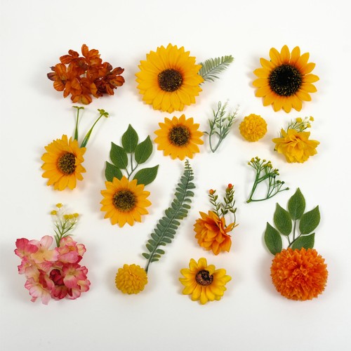 38 STCK. Mix Sonnenblume Hortensie Blatt Combo gefälschte Blume zum Selbermachen Handwerk Dekor Zubehör - Bild 3 von 10