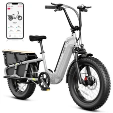Fast Cargo Electric Bike for Adults 1500W Peak 80Miles Commute Mountain E-Bike