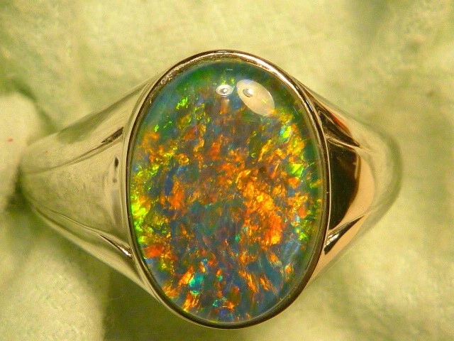 Mens opal rings ebay sale