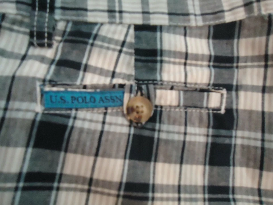 Мужские шорты U.S. Polo Assn в клетку черные/белые 100% хлопок размер W30 - Изображение 4 из 4