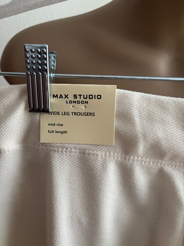 Max Studio Pant Suit, Wide Leg Trousers, Short Sleeve Blouse, Cream, Size S, nwt - Picture 5 of 10