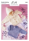 7197 Double Knitting Pattern for Baby Sweater, Jacket & Mitts
