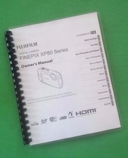 Owners Manual for Fujifilm XP80 XP-80 Camera 138 Pages W/Clear Covers