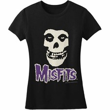 Authentic MISFITS Fiend Skull Purple Logo Juniors T-Shirt S M L XL NEW