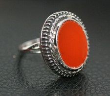 Vintage German Bavarian Carnelian 9.32 ctw Women's Ring 925 Sterling Silver SZ 6