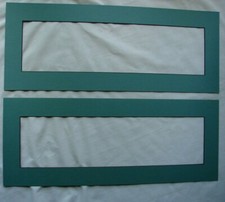 Lot of 2 Framing Mats Green For 7 1/2 x 19 1/2 inch frame Matting Matte Unused