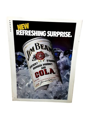 1985 Jim Beam Whiskey and Cola Original Print Ad