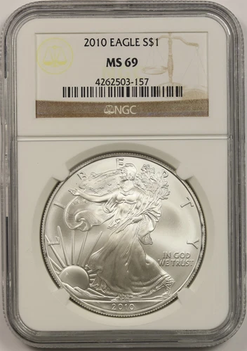 2010 Silver Eagle $1 NGC MS 69 1 oz Fine Silver