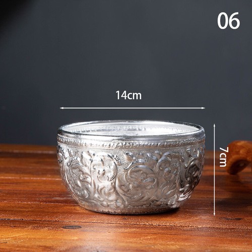 Handicraft Gold/Tin Metal Carved Round Thai Bowl Tableware for Restaurant&Hotel - Picture 11 of 51