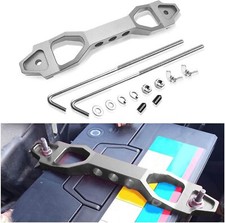 Billet Aluminum Car Battery Tie Down Mount Bracket Brace Bar 220-190mm Silver