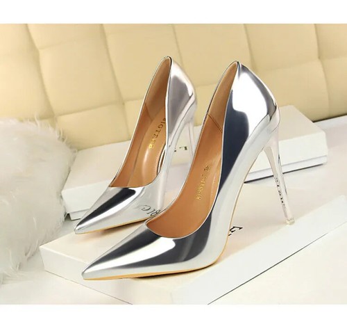 Moda Mujer Bombas Tacones Altos Zapatos Básicos Bomba Boda Zapatos Tacones de Aguja Lote - Imagen 17 de 38