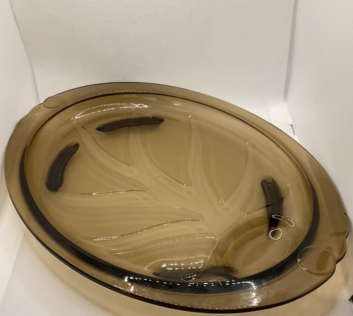 Pyrex Tree Of Life Amber Plate Platter Oval Footed 815 Vintage Meat Dish B-38 - Picture 3 of 13