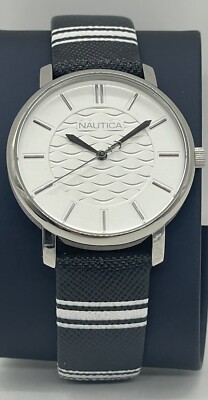 Nautica Blue navy strap White stripes CORAL GABLES Dial women's Watch NAPCGS001