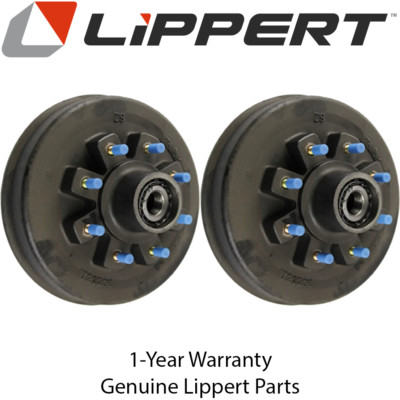 Lippert 12'' Threaded Hybrid 8K Hub Pair 8-on-6.5'' 5/8'' Stud - Fits Dexter, Alko